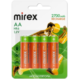 Аккумулятор Mirex AA 2700mAh 4 шт HR6-27-E4