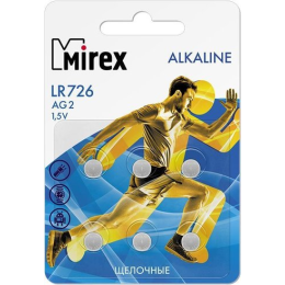 Батарейка Mirex LR726 (AG2) блистер 6 шт. 23702-LR726-E6