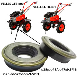 Сальник с обоймой (второй) 25x41/47x9,5/13 мм для культиватора VELLES GTB 800 и GTB 801