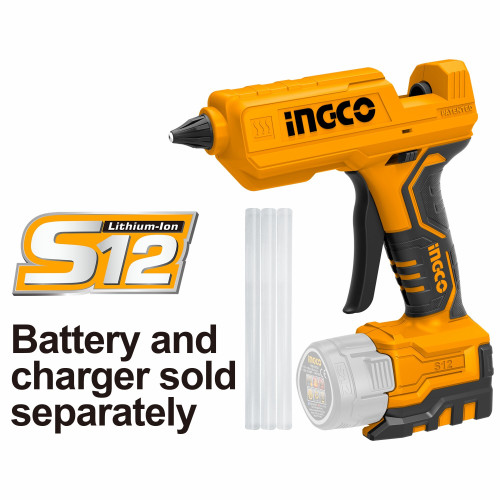 Аккумуляторный термоклеевой пистолет INGCO CGGLI1201