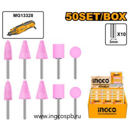 Набор шарошек абразивных для гравера 10шт. INGCO AKB1012