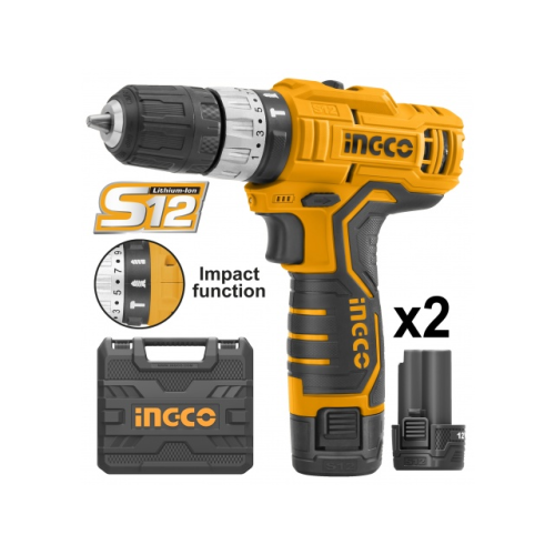 Аккумуляторная ударный шуруповерт 12B 20Нм 18+1+1 INGCO CIDLI1232