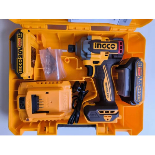 Аккумуляторный импульсный шуруповерт 20В BL 285Hm 2хАКБ и ЗУ кейс INGCO CIRLI2028 INDUSTRIAL