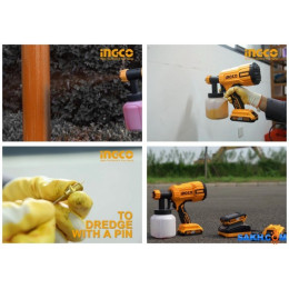 Аккумуляторный краскопульт 20В INGCO CSGLI2001