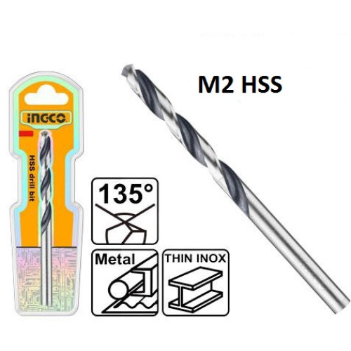 Сверло по металлу M2 HSS 12 мм INGCO DBT11301201 INDUSTRIAL