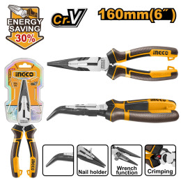 Тонкогубцы изогнутые 160мм SUPER INGCO HHBNP28160 INDUSTRIAL