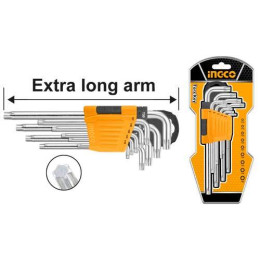 Набор шестигранников TORX Т10-Т50 мм Extra Long INGCO HHK13092 INDUSTRIAL