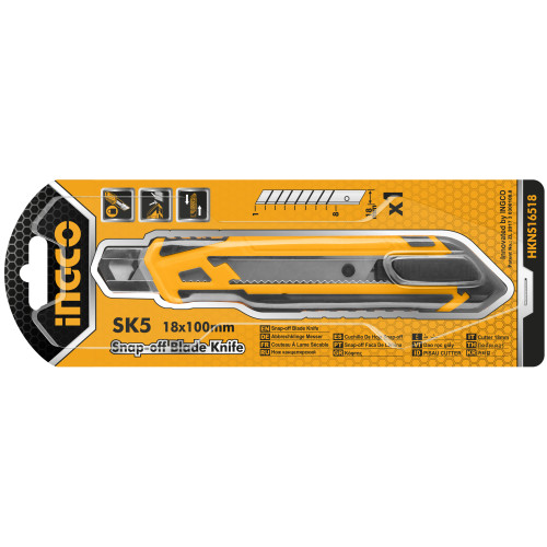 Нож канцелярский 18х175 мм INGCO HKNS16518