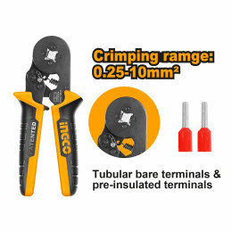 Пресс клещи для обжима втулочных наконечников 0,25-10мм INDUSTRIAL INGCO HRCPG05210