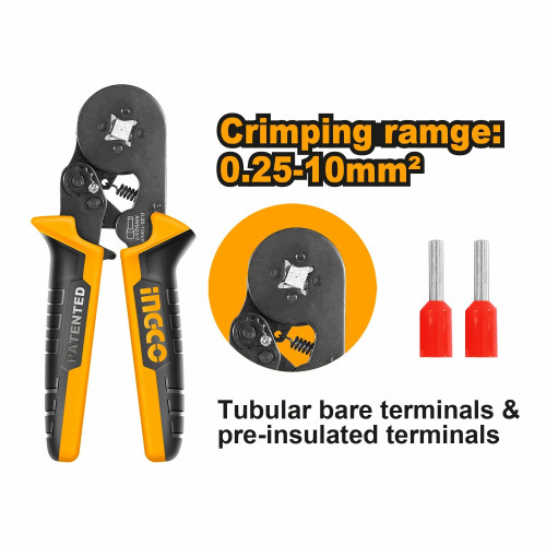 Пресс клещи для обжима втулочных наконечников 0,25-10мм INDUSTRIAL INGCO HRCPG05210