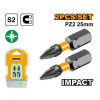 Ударная бита PZ2х25мм 2шт. S2 SUPER INGCO SDBIM71PZ225 INDUSTRIAL