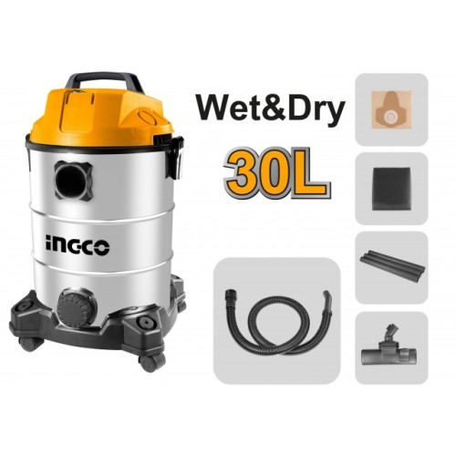 Строительный пылесос 1300Вт, 30л. INGCO VC13301