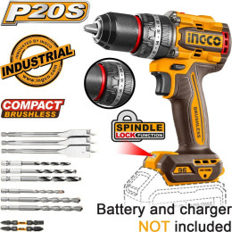 Аккумуляторный дрель-шуруповерт CIDLI209685 96Нм, б/щ, P20S (20В) INGCO