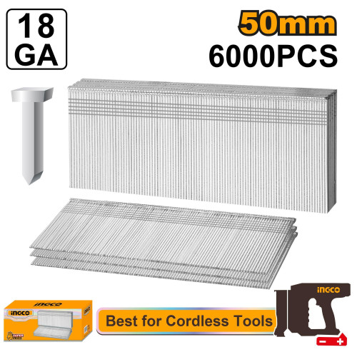 Гвозди для нейлера 18GA (50х1.25х1 мм) 6000 шт. SUPER INGCO ANA18506 INDUSTRIAL