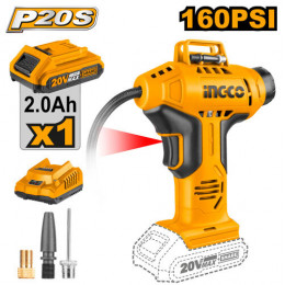 Автомобильный аккумуляторный компрессор 20В 1хАКБ 2Ач и ЗУ INGCO CACLI20011