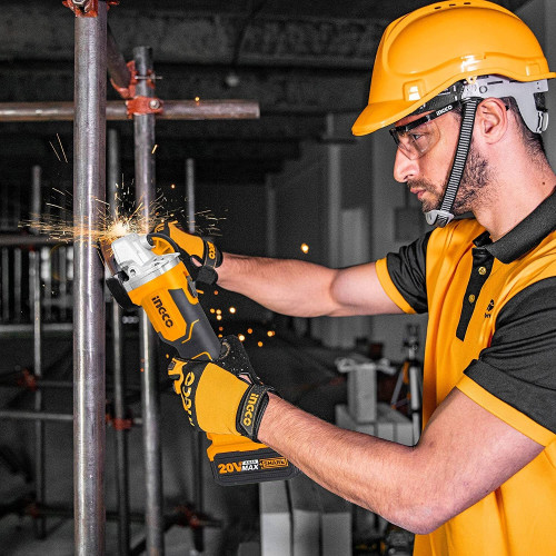 Аккумуляторная угловая шлифмашина 20В 125мм без АКБ и ЗУ SUPER INGCO CAGLI201258 INDUSTRIAL