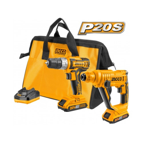 Набор аккумуляторных инструментов 20В Li-Ion INGCO CKLI2008