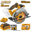 Аккумуляторная циркулярная пила BL 20В 185мм. 1хАКБ 4Ач и ЗУ SUPER INGCO CSLI18511 INDUSTRIAL