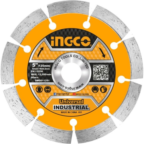 Диск алмазный сегментный 125х10х2,2х22мм INGCO DMD011251 INDUSTRIAL