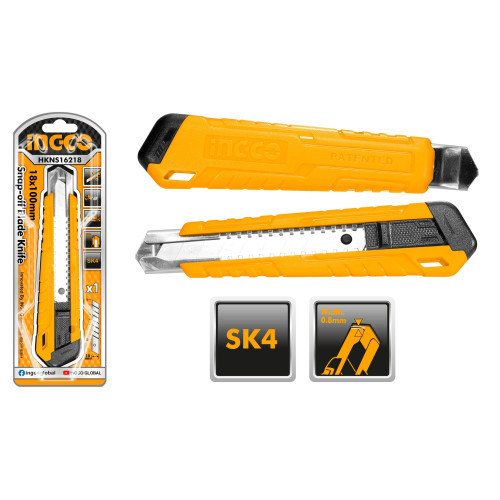 Нож канцелярский 18х160 мм INGCO HKNS16218