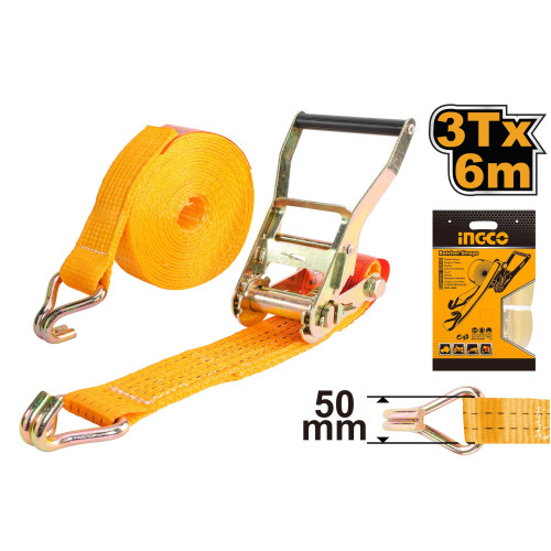 Стяжной ремень с храповиком 3 т, 6 м INGCO HRSP361