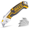 Нож универсальный 180 мм в ком. 5 лезвий INGCO HUK6118 INDUSTRIAL