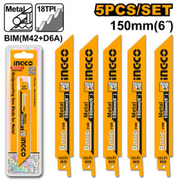 Полотно для сабельной пилы по металлу 150мм 5шт INGCO RSB922EF