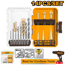 Набор сверл по металлу HEX 14 шт. HSS INGCO AKDL61401 INDUSTRIAL