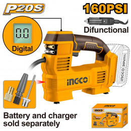 Автомобильный аккумуляторный компрессор 20В без АКБ и ЗУ SUPER INGCO CACLI2012