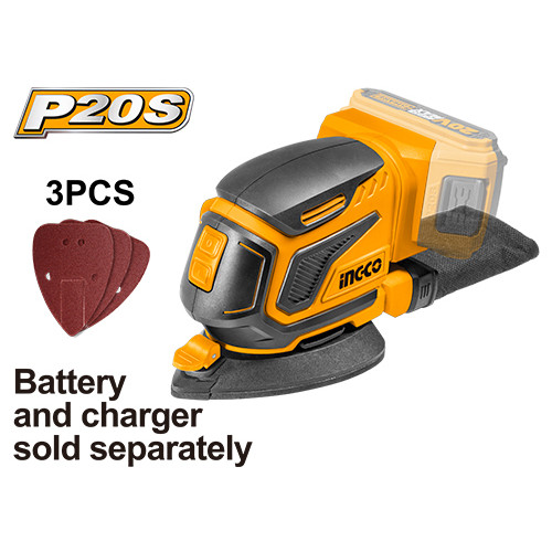 Аккумуляторная вибрационная дельтавидная шлифмашина 20B, без АКБ и ЗУ INGCO CDSLI2051