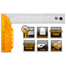 Угольник металлический 300 мм INGCO HAS123002 INDUSTRIAL