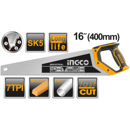 Ножовка по дереву 400 мм INGCO HHAS28400 INDUSTRIAL