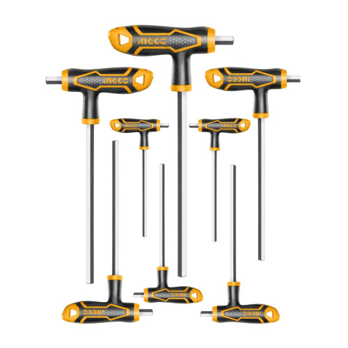 Набор Т-образных шестигранников HEX 8шт. 2-10мм INGCO HHKT8081 INDUSTRIAL