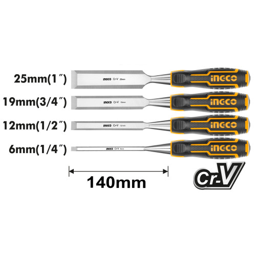 Набор стамесок 4шт. INGCO HKTWC0401 INDUSTRIAL