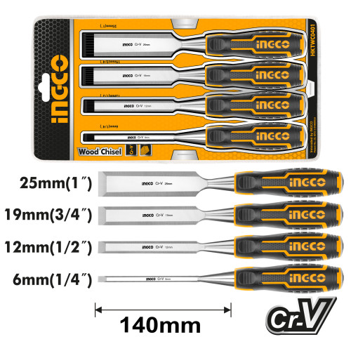 Набор стамесок 4шт. INGCO HKTWC0401 INDUSTRIAL