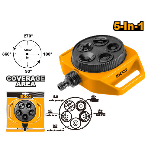 Распылитель-дождеватель 5 режимов INGCO HPS33061