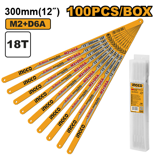 Полотно ножовочное по металлу 300мм 18Т Bi-Metall INGCO HSBB22188 INDUSTRIAL