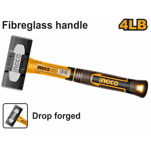 Кувалда с фибергласовой рукояткой 1,8кг. SUPER INGCO HSLH8104 INDUSTRIAL