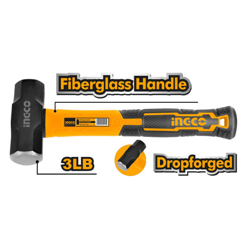 Кувалда с фибергласовой рукояткой 1360 гр. INGCO HSLH8803