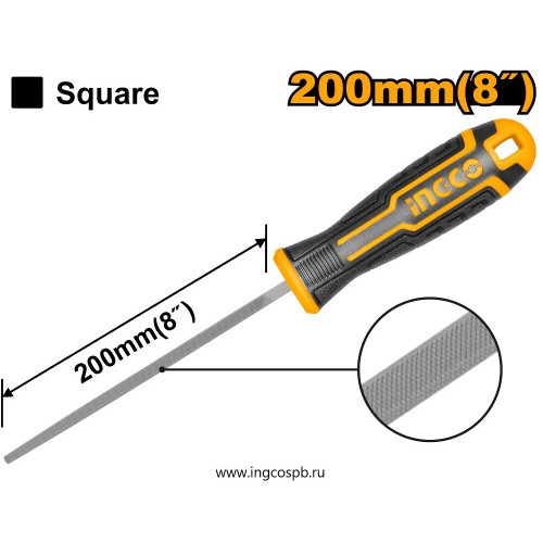 Напильник квадратный 200 мм INGCO HSSF088 INDUSTRIAL
