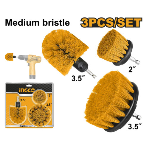 Щетки насадки для шуруповерта и дрели средней жесткости 3шт. INGCO WCBM0301 INDUSTRIAL