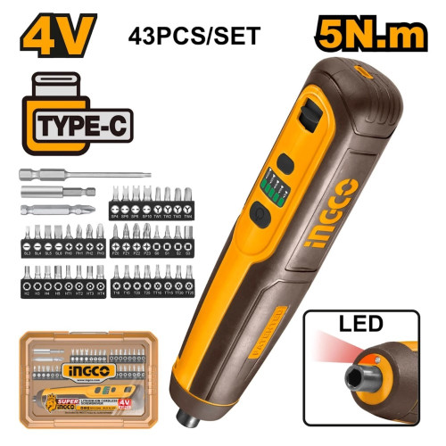 Аккумуляторная отвертка Ingco CSDLI04062