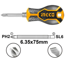 Отвертка двухсторонняя SL6+PH2 INGCO AKISD0202 INDUSTRIAL