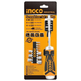 Отвёрткa тpeщоточная с битами 15 в 1 INGCO AKISD1508 INDUSTRIAL