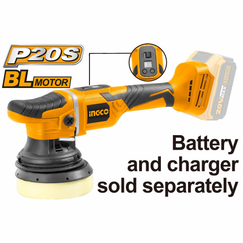 Машина полировальная аккумуляторная 125мм 20В INGCO APLI2002 INDUSTRIAL