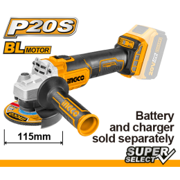 Аккумуляторная угловая шлифмашина 115мм INGCO CAGLI201158 INDUSTRIAL