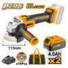 Комплект аккумуляторная угловая шлифмашина 115мм INGCO CAGLI2011582 SUPER SELECT INDUSTRIAL