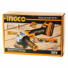Комплект аккумуляторная угловая шлифмашина 115мм INGCO CAGLI2011582 SUPER SELECT INDUSTRIAL