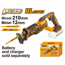 Аккумуляторная сабельная пила 20В BL без АКБ и ЗУ SUPER INGCO CRSLI2108 INDUSTRIAL