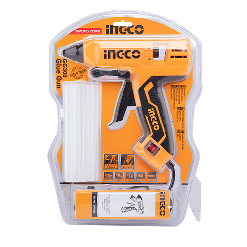 Клеевой пистолет 220Вт INGCO GG308 INDUSTRIAL
